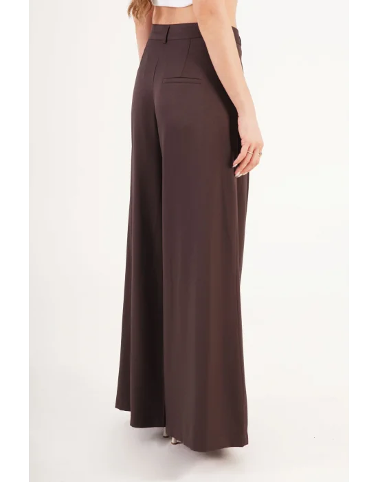 Kadın Piliseli Salaş Kahve Pantolon