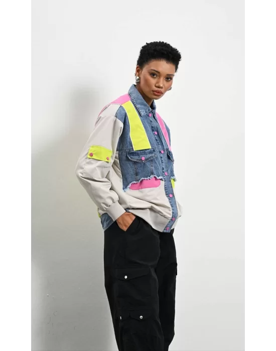 Kadın Premium Mix Bomber Ceket