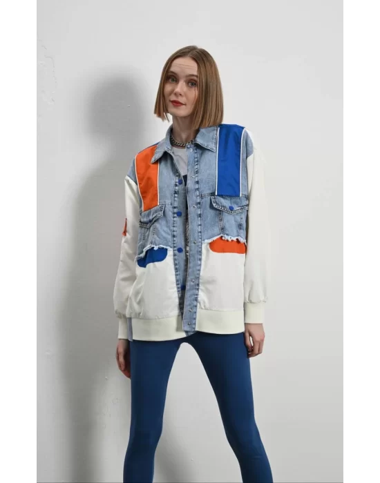Kadın Premium Mix Bomber Ceket