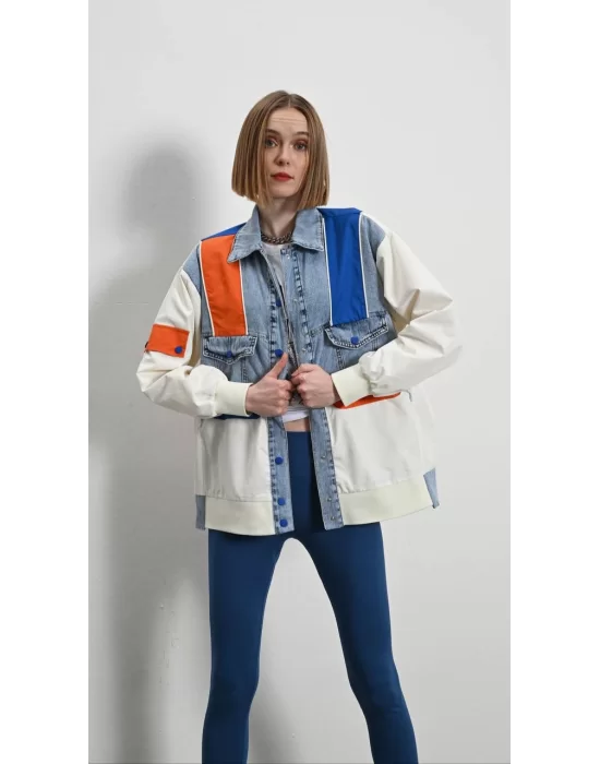 Kadın Premium Mix Bomber Ceket