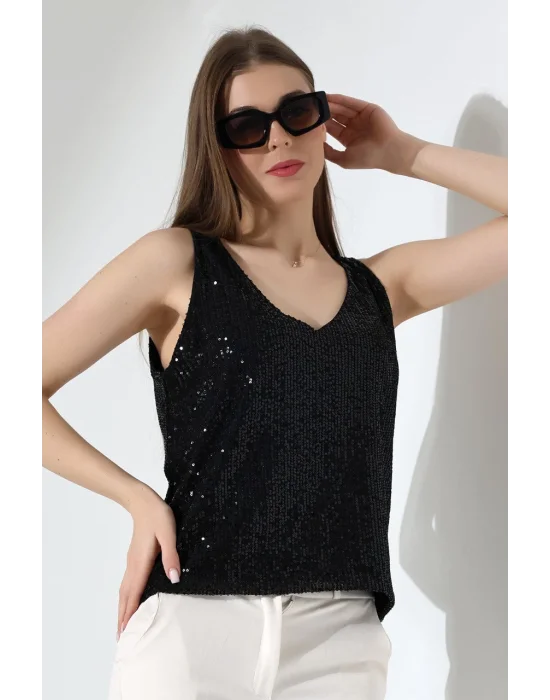 Kadın Pul Payet Askılı Atlet