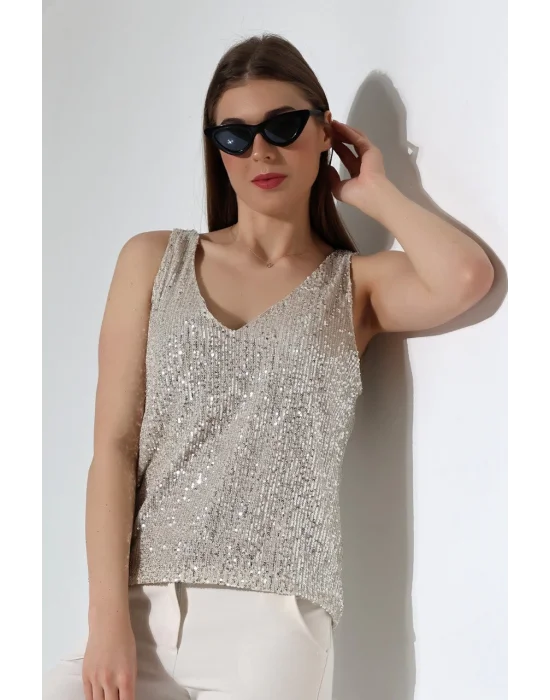 Kadın Pul Payet Askılı Atlet