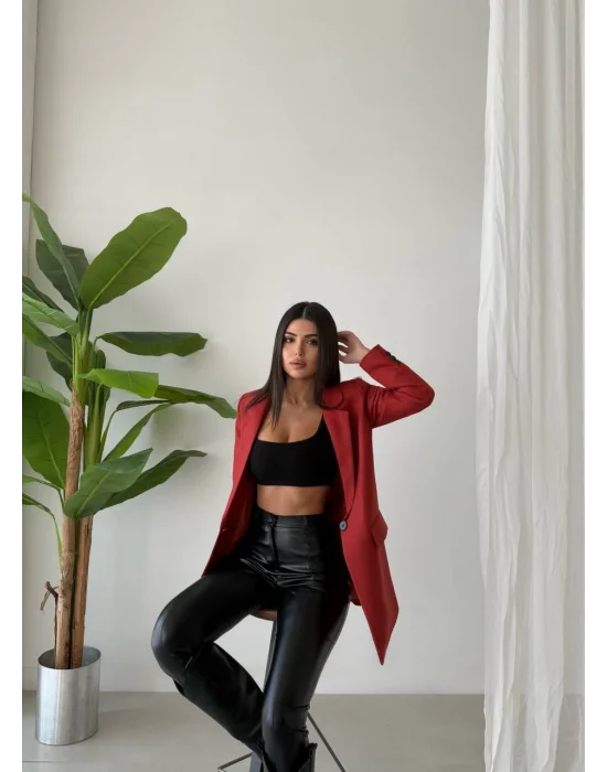 Kadın Tek Düğme Blazer Ceket