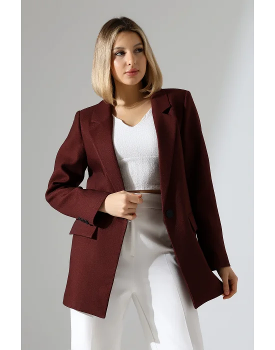 Kadın Tek Düğme Blazer Ceket