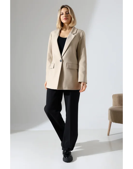Kadın Tek Düğme Blazer Ceket