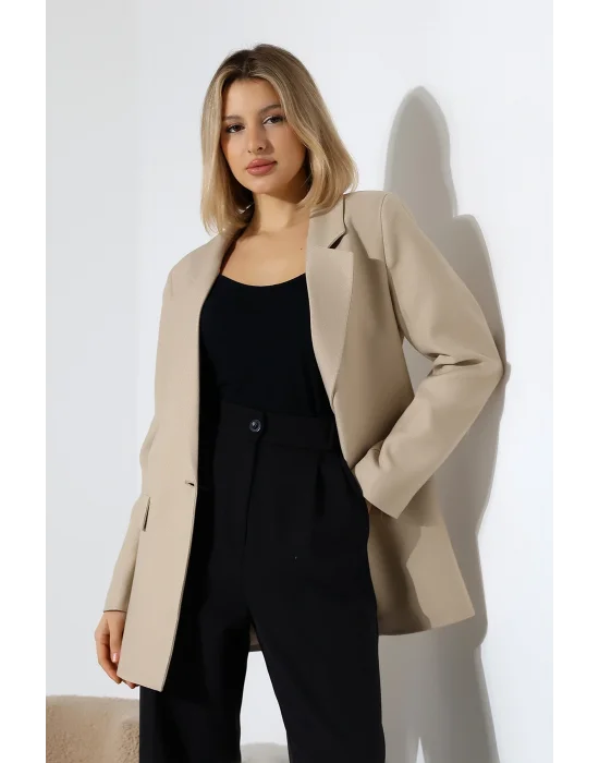 Kadın Tek Düğme Blazer Ceket