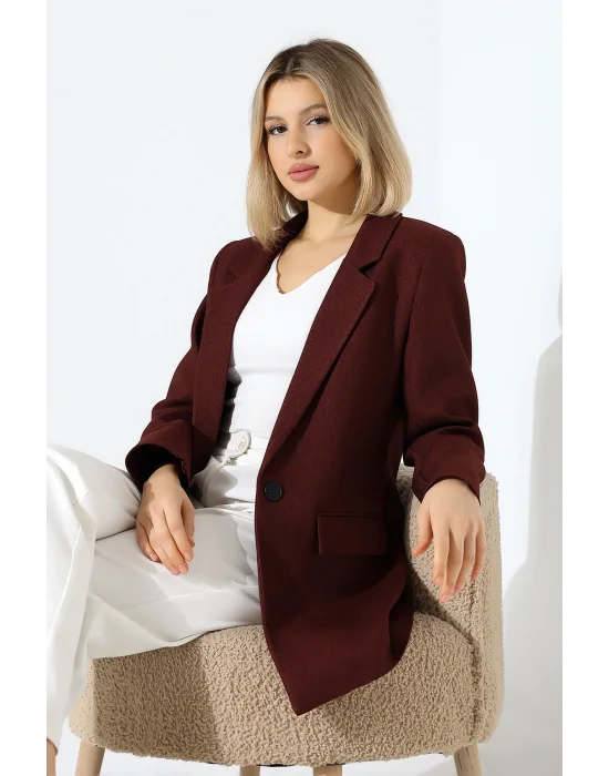Kadın Tek Düğme Blazer Ceket