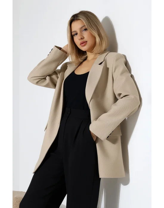 Kadın Tek Düğme Blazer Ceket