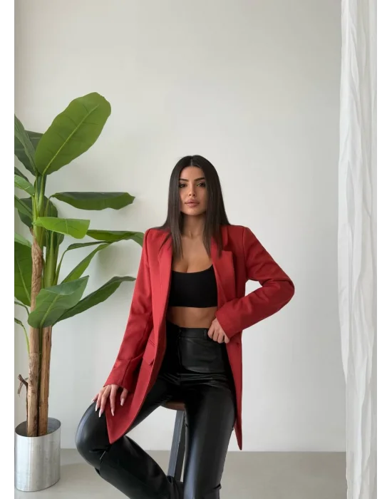 Kadın Tek Düğme Blazer Ceket