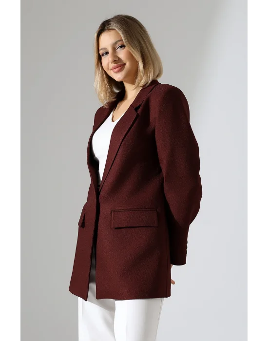 Kadın Tek Düğme Blazer Ceket