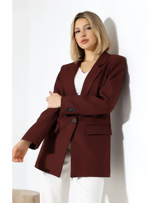 Kadın Tek Düğme Blazer Ceket