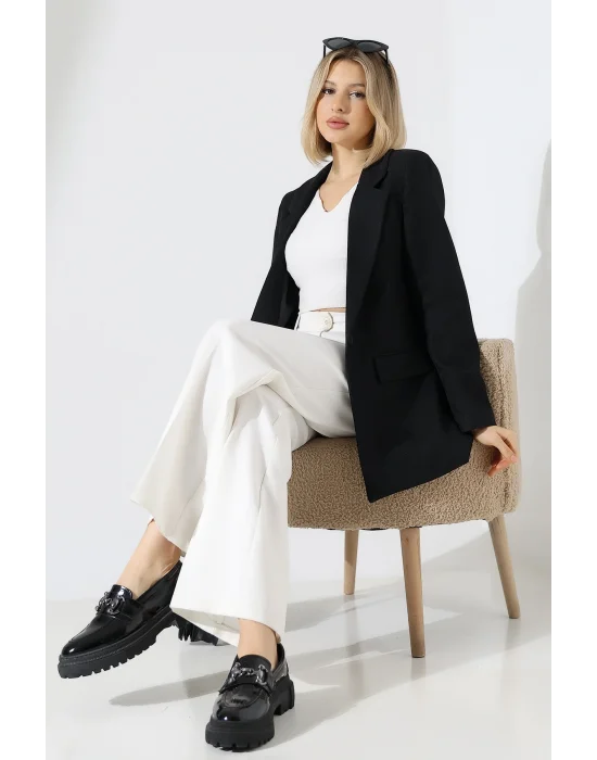 Kadın Tek Düğme Blazer Ceket