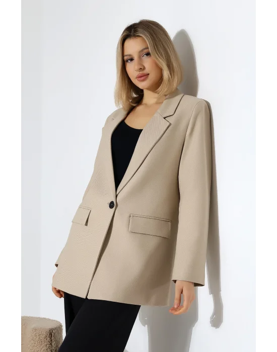Kadın Tek Düğme Blazer Ceket