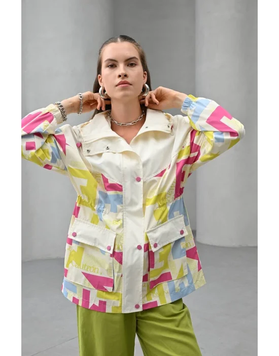 Kadın Yazılı Baskılı Ceket