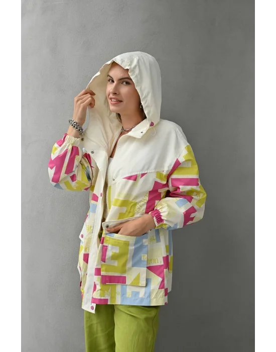 Kadın Yazılı Baskılı Ceket