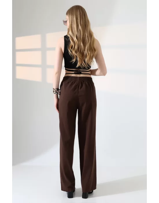 Kadın Yumuşak Doku Premium Gabardin Palazzo Pantolon
