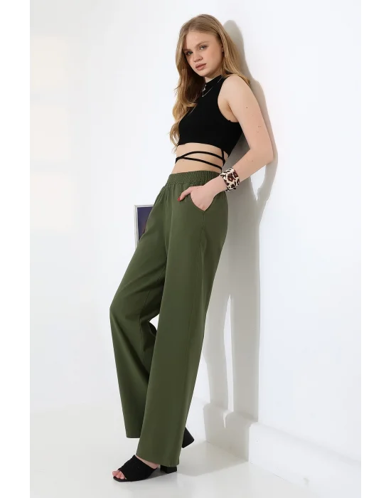 Kadın Yumuşak Doku Premium Gabardin Palazzo Pantolon