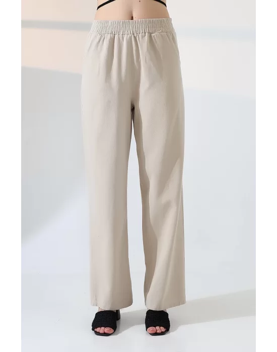 Kadın Yumuşak Doku Premium Gabardin Palazzo Pantolon
