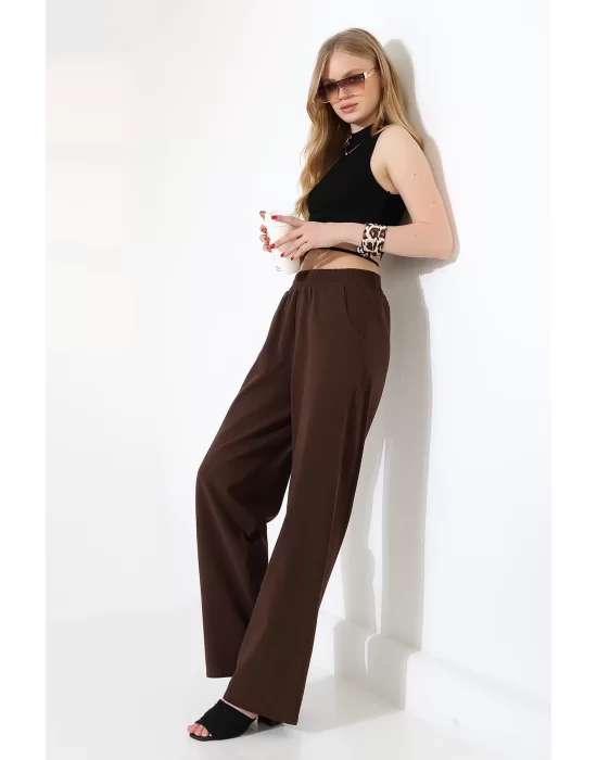 Kadın Yumuşak Doku Premium Gabardin Palazzo Pantolon