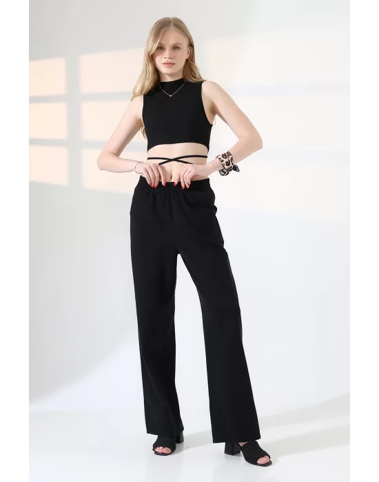 Kadın Yumuşak Doku Premium Gabardin Palazzo Pantolon