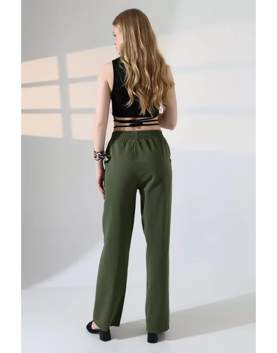 Kadın Yumuşak Doku Premium Gabardin Palazzo Pantolon