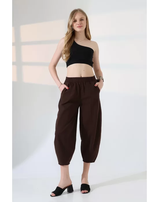 Kadın Yumuşak Doku Premium Şalvar Gabardin Pantolon