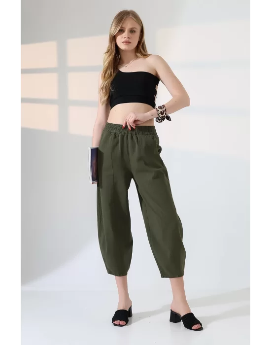 Kadın Yumuşak Doku Premium Şalvar Gabardin Pantolon