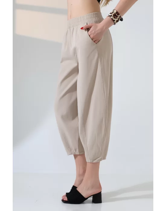 Kadın Yumuşak Doku Premium Şalvar Gabardin Pantolon