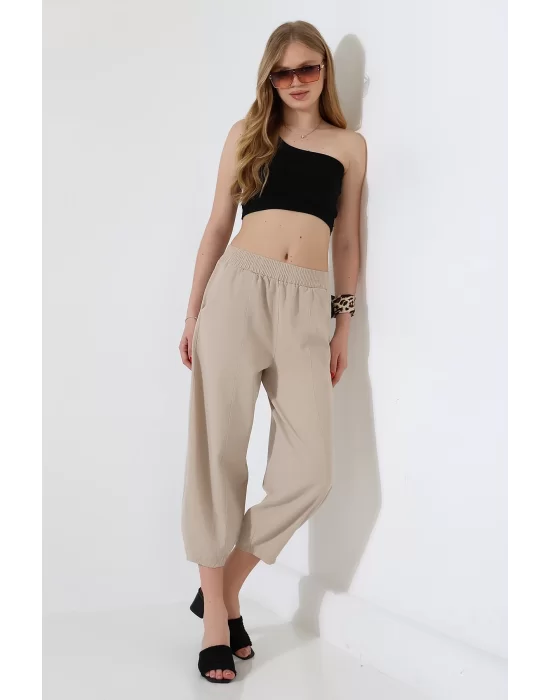 Kadın Yumuşak Doku Premium Şalvar Gabardin Pantolon