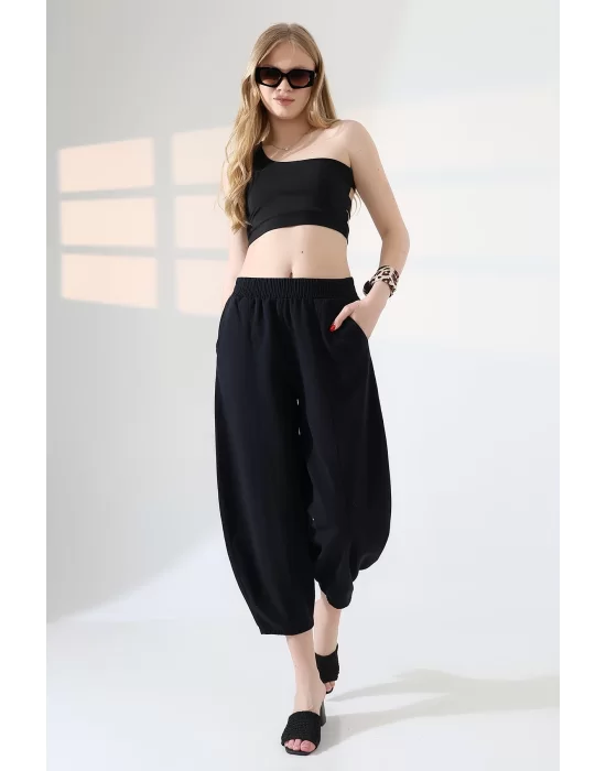 Kadın Yumuşak Doku Premium Şalvar Gabardin Pantolon