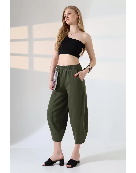 Kadın Yumuşak Doku Premium Şalvar Gabardin Pantolon