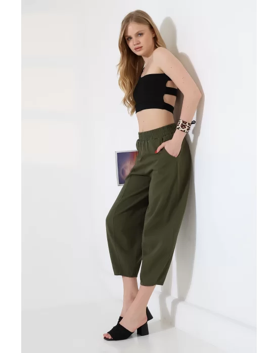 Kadın Yumuşak Doku Premium Şalvar Gabardin Pantolon