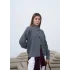 Kadın Antrasit Örgü Triko Düğmeli Hırka