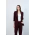 Kadın Kolu Katlamalı Mürdüm Blazer Ceket