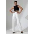 Kadın Yüksek Bel Pileli Beyaz Palazzo Pantolon