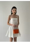 Kadın Askı Detaylı Astarlı Mini Elbise