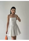 Kadın Askı Detaylı Astarlı Mini Elbise
