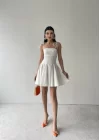 Kadın Askı Detaylı Astarlı Mini Elbise