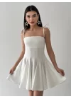 Kadın Askı Detaylı Astarlı Mini Elbise