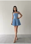 Kadın Askı Detaylı Astarlı Mini Elbise