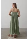 Kadın Askılı Uzun Çan Elbise