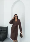 Kadın Astarlı Düğmeli-Bağlamalı Trençkot