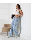 Kadın Buz Mavi Palazzo Pantolon