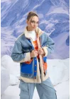Kadın Denim Mix Peluş Mont