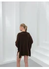 Kadın Düşük Omuz Oversize Triko Kazak