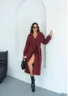 Kadın Kemerli Astarlı Kaşe Kaban
