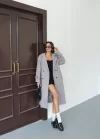 Kadın Kemerli Astarlı Kaşe Kaban