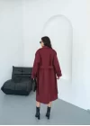 Kadın Kemerli Astarlı Kaşe Kaban