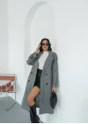 Kadın Kemerli Astarlı Kaşe Kaban