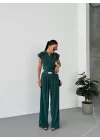 Kadın Kolsuz Vatkalı Dubai Kumaş 2li Takım